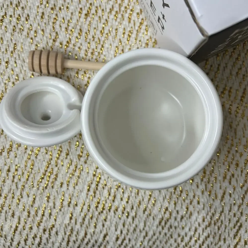 Bushwick‎ Kitchen Honey pot with Dipper-NIB Brooklyn NY made, ceramic